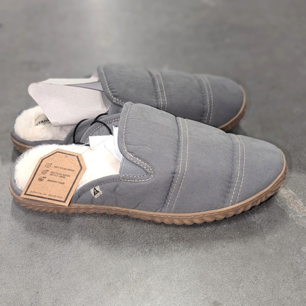 Cozy Memory Foam Slippers W 10 EU 40 Faux Fur Lined Staheekum Gray Cabincore New